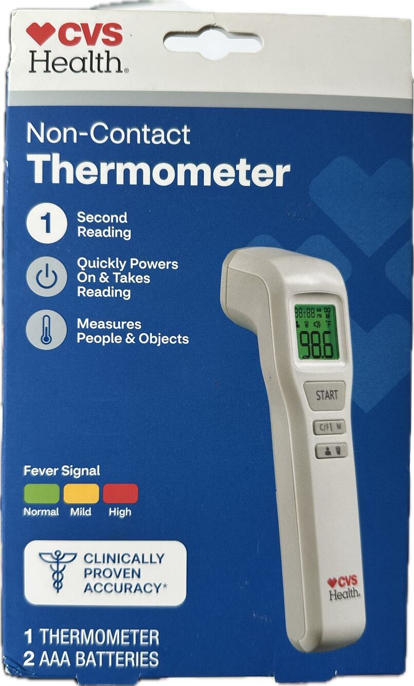 CVS Health Non-Contact Infrared Thermometer 1-Second Fever Signal New